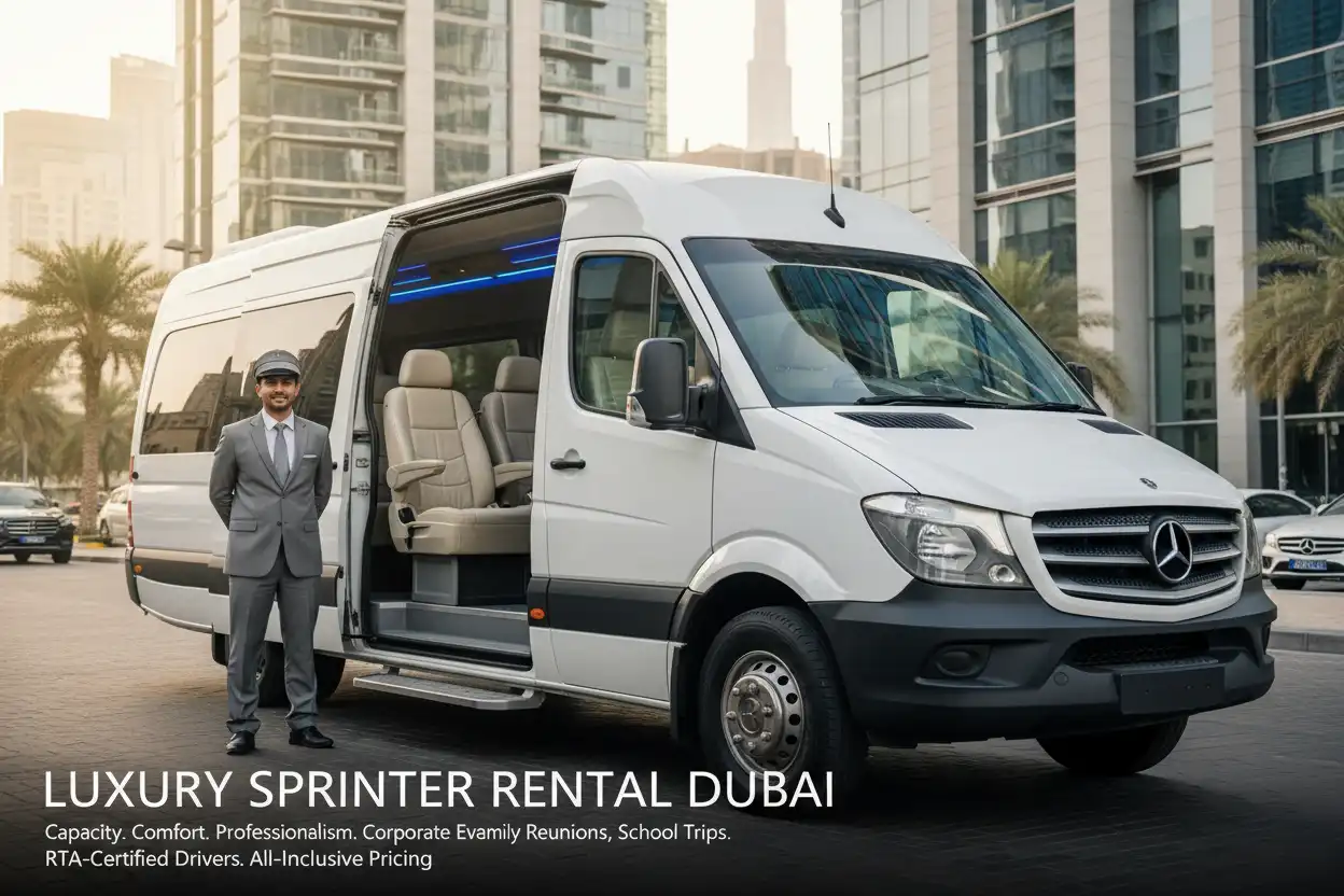 Mercedes Sprinter 18 Seater Van Rental Dubai with Driver